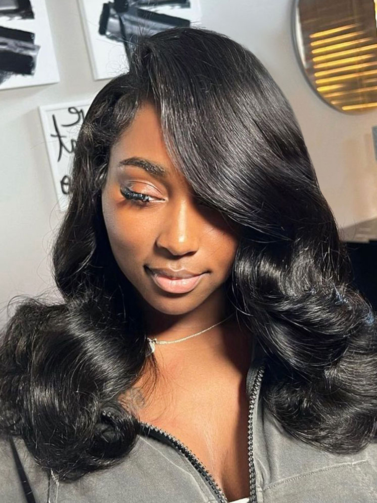 250% Density Layered Double Drawn Body Wave Hair 13×6 Ready To Go Frontal Wig Pre Bleached
