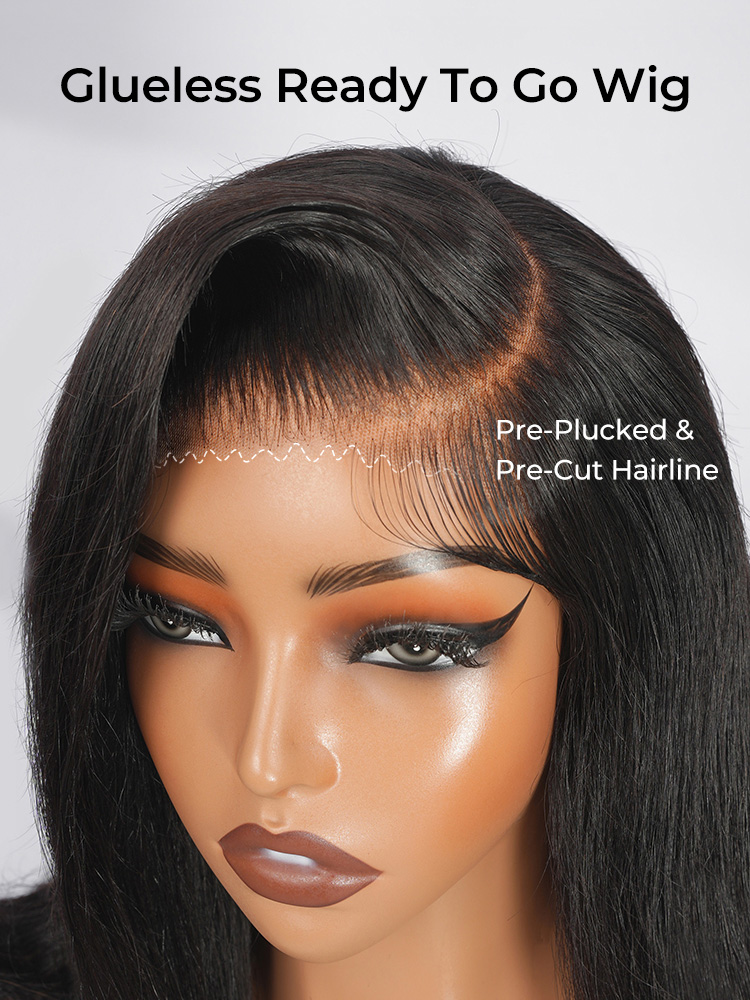 Side Part 90's Flipped Ends Bob Glueless 5x7 Lace Front Human Hair Wigs - Image 7