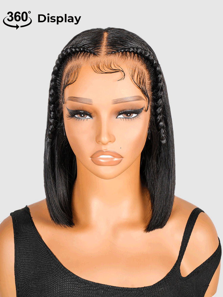 Stylist Braided Short Bob Wig Glueless 13x4 Front Wig
