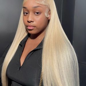 Pure 613 Blonde Straight Transparent Lace Wigs With Super Natural Baby Hair
